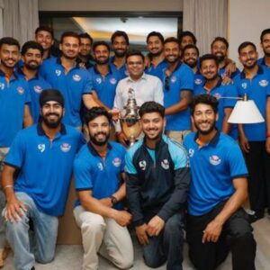 रणजी चैंपियन जम्मू-कश्मीर टीम ने जय शाह से मुलाकात की:राज्य में क्रिकेट को बढ़ावा देने पर आभार जताया, BCCI ने फोटोज शेयर किए